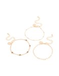 Goldair Gold Heart & Chain Bracelets 3-PACK