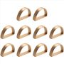 10 Pieces Gold Napkin Rings Metal Holder Semicircle Serviette Buckles