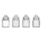 MINI Glass Canisters Assorted Designs - 4 Piece Set - 300ML
