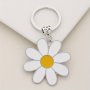 Cute Daisy Flower Keychain Cute Metal Keychain Ring Wallet Bag Backpack Charm Car Key Accessories Women Girls Gift