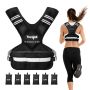 Adjustable Weighted Vest 11-32LBS With Reflective Strip Large Weight Vest For Strength Training For Men & Women