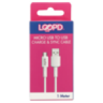 Lite White Micro-usb Data Cable 1M