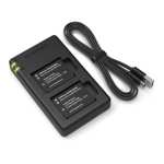 RAVPower 2X 700MAH Replacement Batteries For Nikon EN-EL19 With Charger Set Black