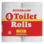 1 Ply Toilet Rolls 4 Pack
