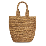 Tea Coloured Straw Shoulder Bag - Head O