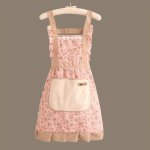 Charming Floral Canvas Apron With Matching Hat - Waterproof & Oil-resistant Breathable Kitchen And Restaurant Workwear For Chefs