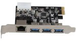 MicroWorld Pci-e 3 X USB3 + RJ45 Card