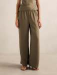 Evelyn Elastic Wide Leg Pants - 16 Soft Pebble Set