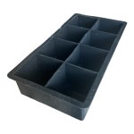 Black 8 Cube Silicone Ice Tray