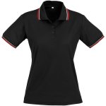 Ladies Cambridge Golf Shirt Black Red
