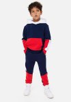Joggers - Dark Blue block-coloured