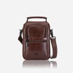BRANDO Gent's Leather Bag With Top Handle Brown