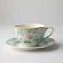 - Green Floral Cup & Saucer Set Of 4
