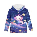 Yorxingy Cute Hoodies For Girls 8-10 Star Axolotl Girls' Fashion Hoodies & Sweatshirts Kids Hooded Pullover Size 8-10 Youth Soft