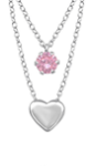 C815-C33004 - 925 Sterling Silver Cz Double Layer Necklace