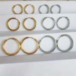 Chic Minimalist Stainless Steel Hoop Earrings - Versatile & Fashion-forward For Casual Attire Or Gifting