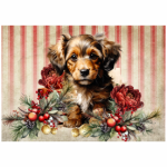 Tear Resistant Deco Print Festive Peony Pup