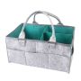 Baby Diaper Caddy Storage Organizer Carrier Bag - Grey/blue Green