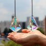 2PCS Large Prism Crystal Sun Catchers - Geometric Water Drop Design Rainbow Maker For Windows Balconies Kitchen & Garden Decor