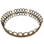Round Gold Metal Mirror Tray SGN2692