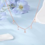 CNE107519RG - Rose Gold Plated Sterling Silver Five Letter Name Necklace