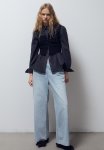 Wide Denim Joggers - Blue
