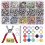 Craft Metal Kit Press Studs Ring Buttons Hollow 100 Sets Of 5-CLAWS Buckles