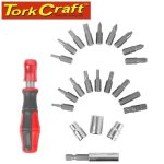 Tork Craft S driver Insert & Socket Bit Set 23PC With Bit Holder KT6244