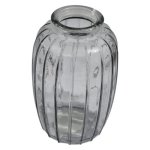 Habitat Ribbed Glass Vase Clear Height: 12CM