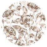 Cofee Painted Floral Round Tablecloth