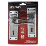 Samson Lockset Key 3 Lever Cortana 6 Inch - Satin Nickel chrome Plated