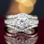 Classic Women Ring 925 Silver Plated Claw Setting Zirconia Ring Princess Romantic Wedding Party Jewelry Daily Casual Accessories