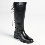 Ladies Back Laceup Long Boot - Black - 8