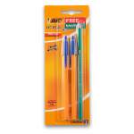 BIC Orange Ball Pen Fine 0.8MM Blue - 2 Pack + Evolution Pencil Hb