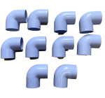 Pool Fitting Pvc Elbow 50X90 Deg White 10 Pack
