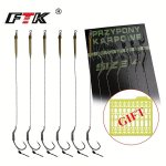 6PCS Ftk Carp Fishing Hooks With Hair Equipment And Line - 18.5CM 7.28INCH 30-60LB 2 4 6 8 - Feeder Group Carp Hook Accessories