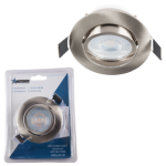 Satin Chrome Blister Pack With Aluminium Tilt LED Down Lighter And Bulb 2 Pack – DL030