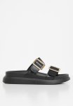 Plum Kaylee Double Strap Big Buckle Slide - Black