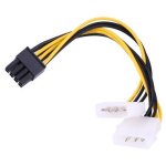 2 x Molex 4P to 8pin GFX Converter Cable