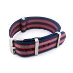 Pagani Design Striped Nato Strap Navy Red & Grey - 20MM