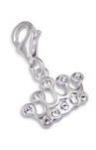 C241-C5612 - 925 Sterling Silver Crown With Stones Dangle Charm