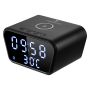 Volkano Awake Series Alarm Clock With Wireless Charging - Black