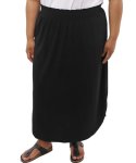 Ladies Plain Bon Bon Curved Skirt - 60 Black