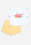 PoP Candy Tee & Short Set - White yellow