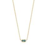 Teal Sparkle Emblem Chain Necklace