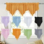 1PC Solid Color Triangle Shape Short Curtain Rod Pocket Window Short Curtain Half Window Curtain For Cafe Bar Kitchen Bedroom De