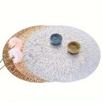 Elegant Hollow-out Floral Pvc Placemat - Waterproof Oil-resistant Washable Dining Table Mat For Kitchen & Restaurant Decor