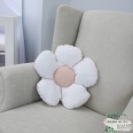 Shaped Pillow White And Pink Daisy