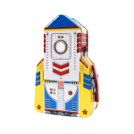Rocket Lunch Box Tin - Red Blue & Yellow