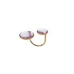 Double Bubble Plum Acrylic Ring - 54 Purple Transparent